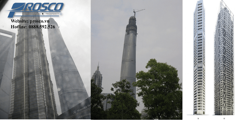 Công trình xây dựng bằng khung thép sàn liên hợp.