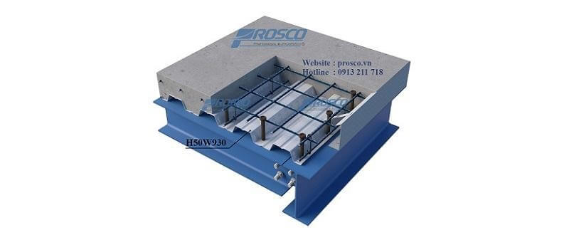 Cấu tạo sàn Deck có sử dụng lưới hàn.