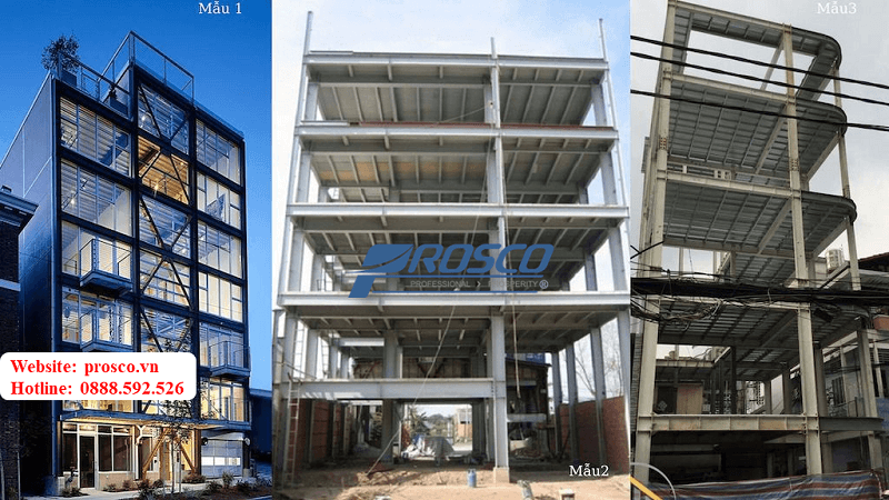 Công nghệ xây bằng khung thép sàn liên hợp.