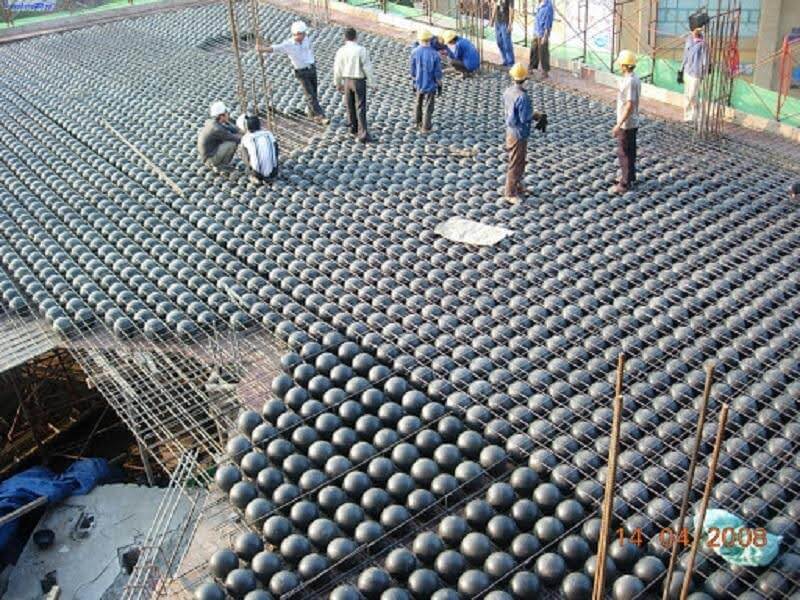 Sàn bubble deck trong thi công sàn