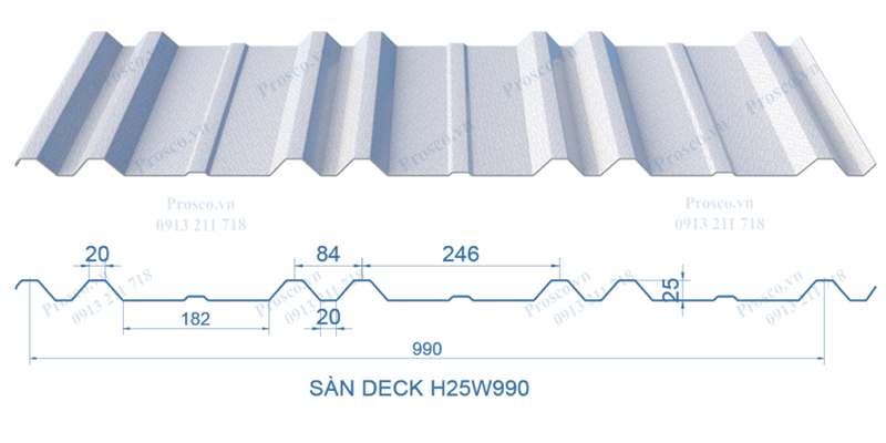 Tấm sàn thép metal deck trong thi công sàn deck