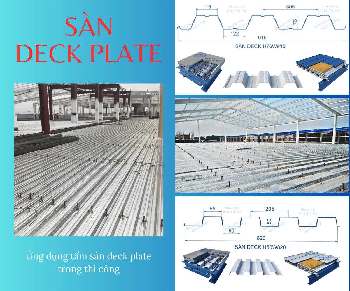 Deck Plate được ứng dụng phổ biến trong nhiều công trình